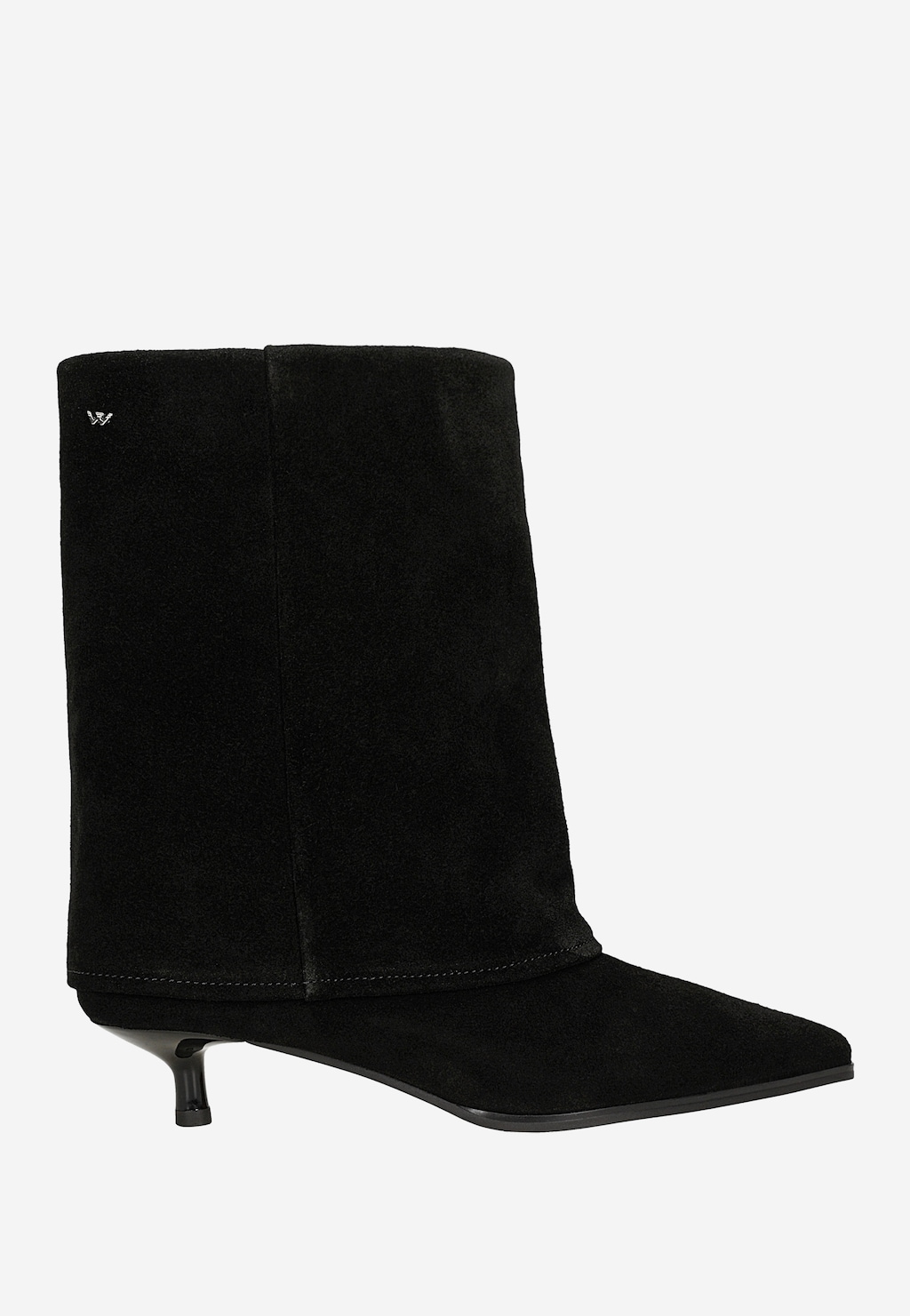 Czarne botki damskie z dwoiny welurowej 55345-61 Widok 2