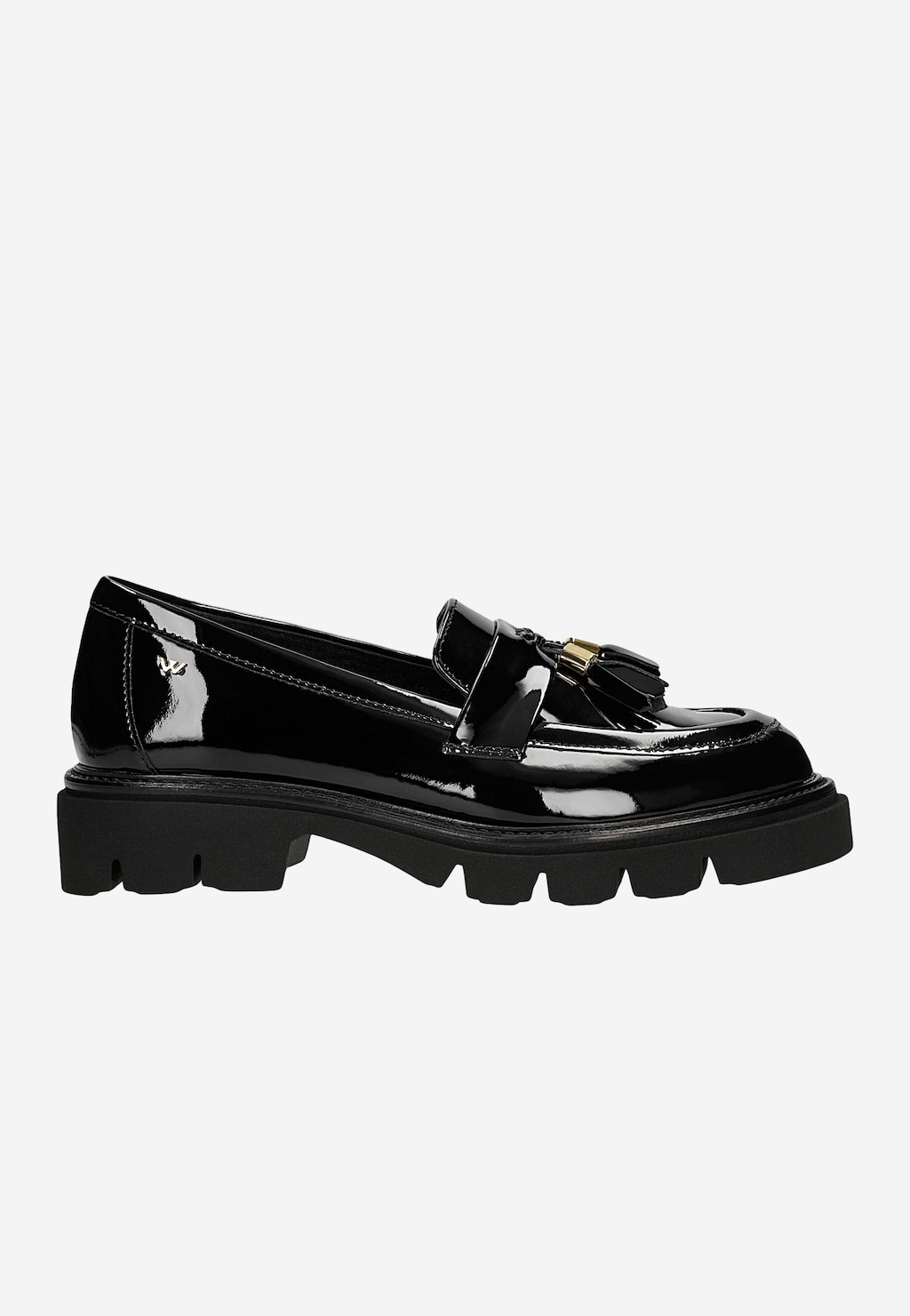 Čierne lakované mokasíny so zdobným strapcami 46364-31 Widok 2