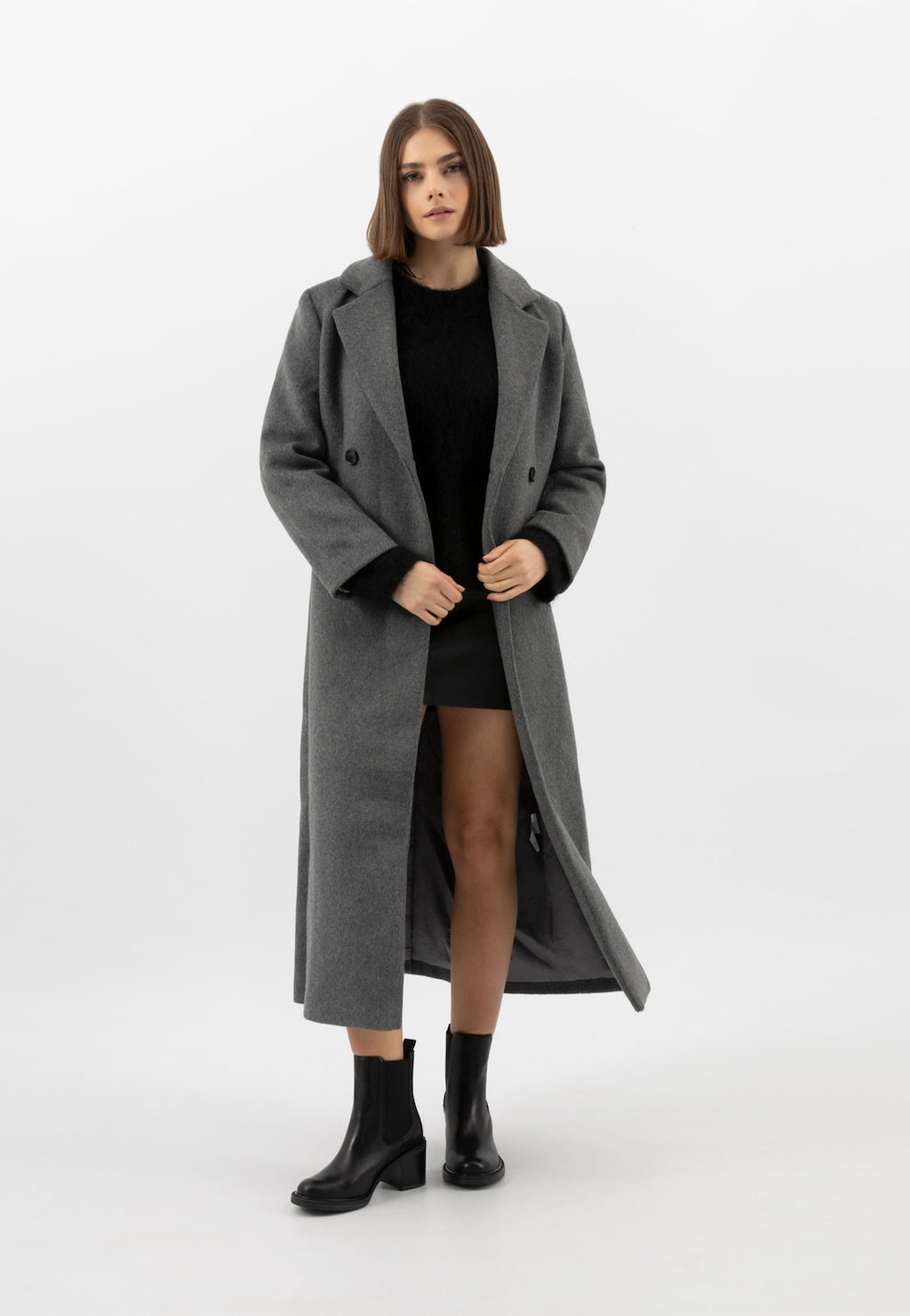 Czarne sztyblety damskie ze skóry licowej 55320-51 Widok 8