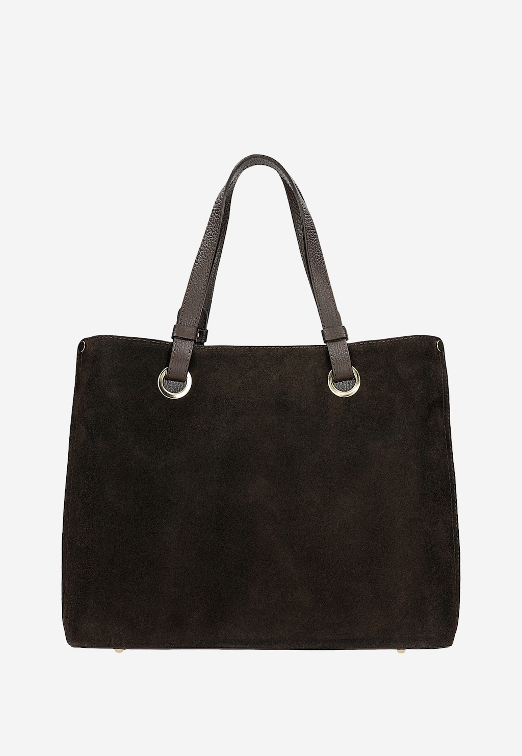 Veľká tmavohnedá dámska kabelka z velúrovej useňoviny 80427-72 Widok 4
