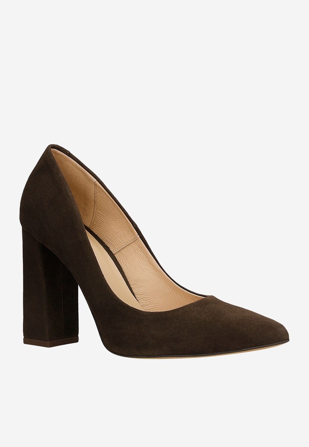 Brązowe czółenka damskie na wysokim słupku 35039-62 Widok 3