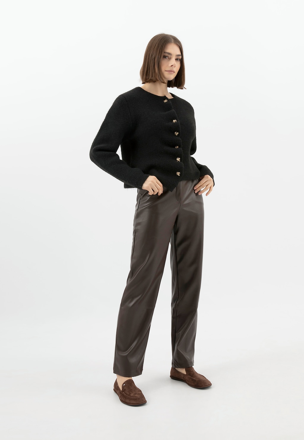 Hnedé mokasíny zo semiša 46373-62 Widok 9