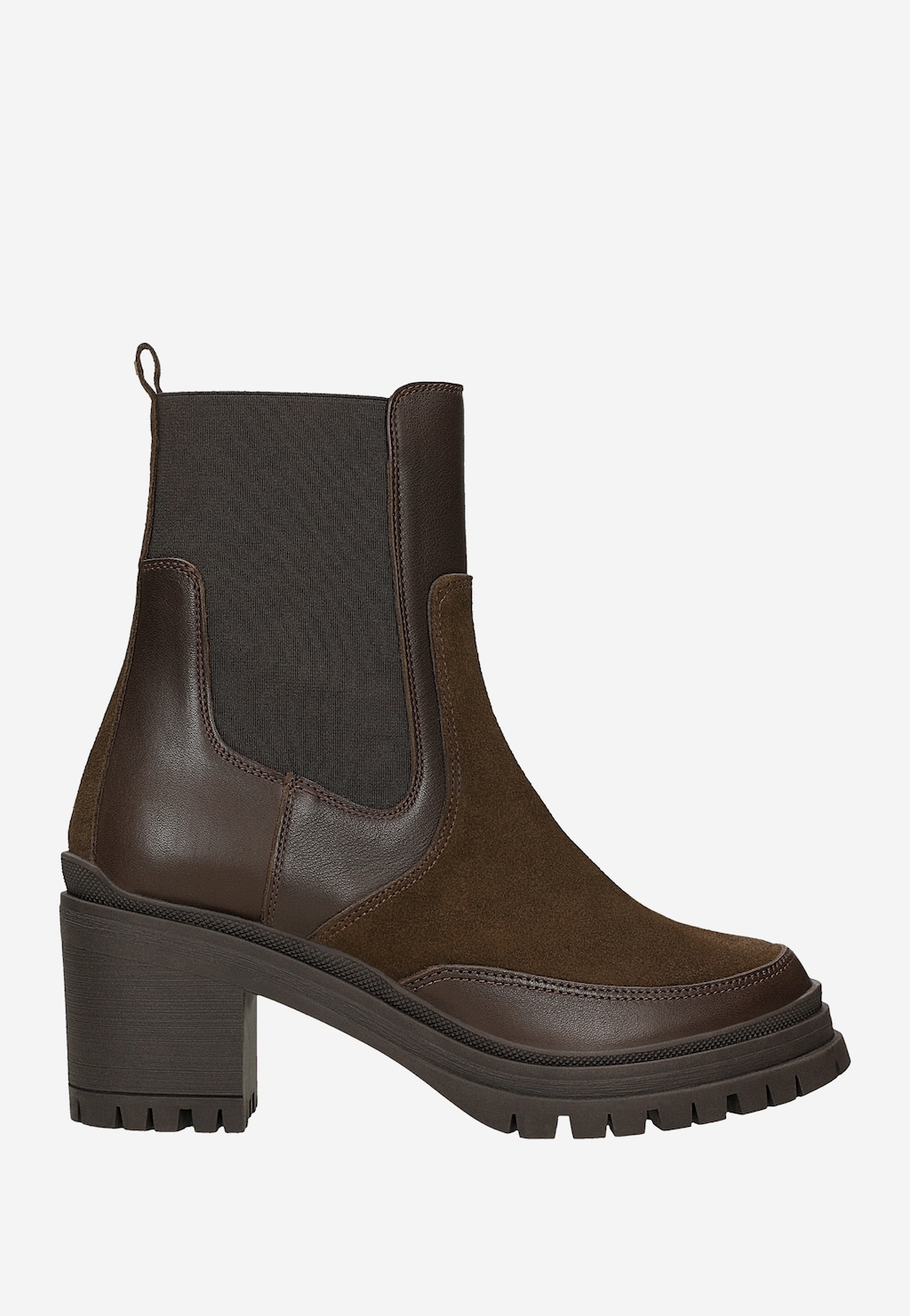 Hnědé dámské kotníkové boty na podpatku 55372-72 Widok 2