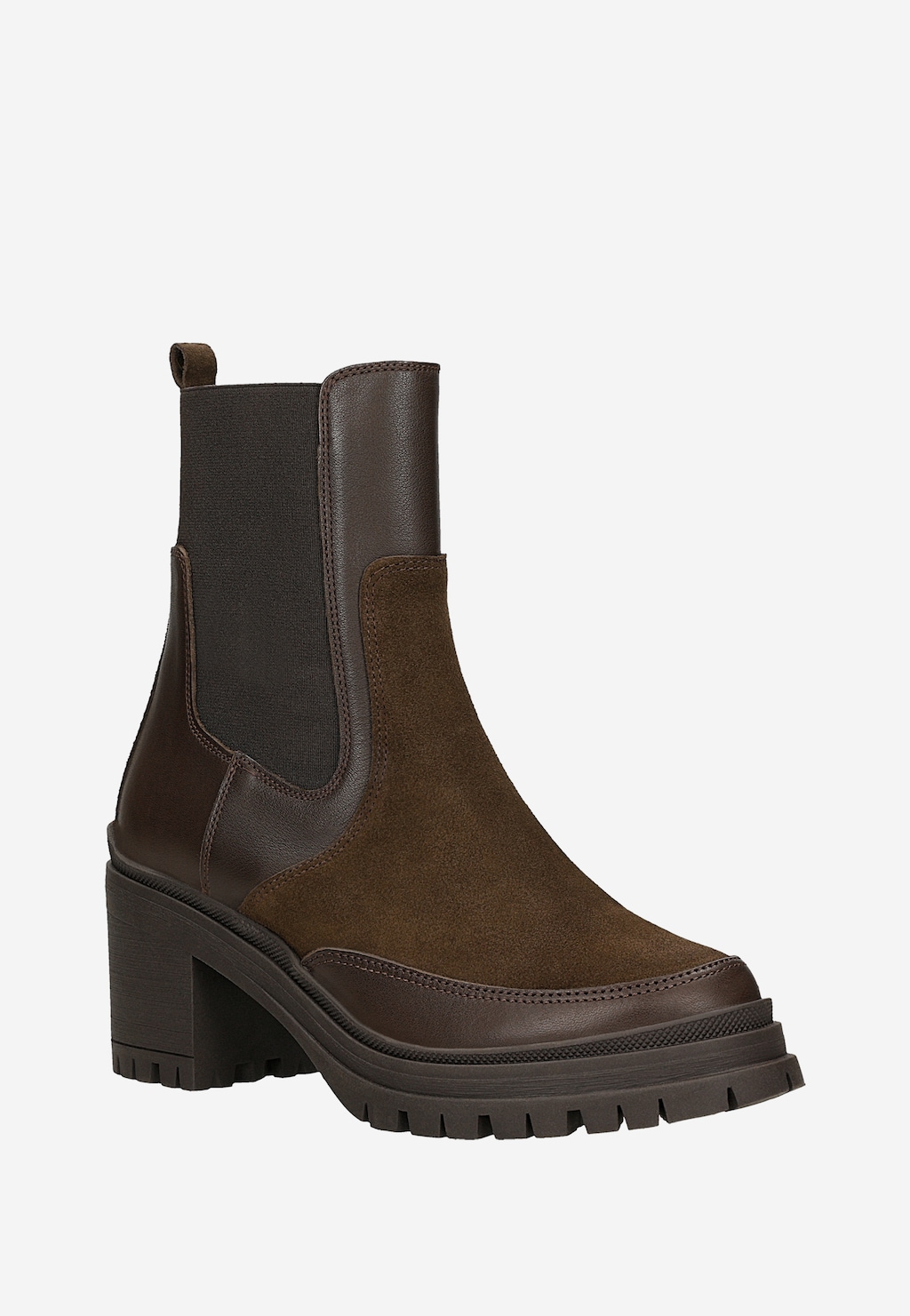 Hnědé dámské kotníkové boty na podpatku 55372-72 Widok 3