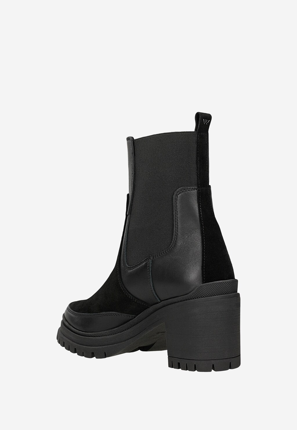 Czarne botki damskie z łączonych skór 55372-71 Widok 4