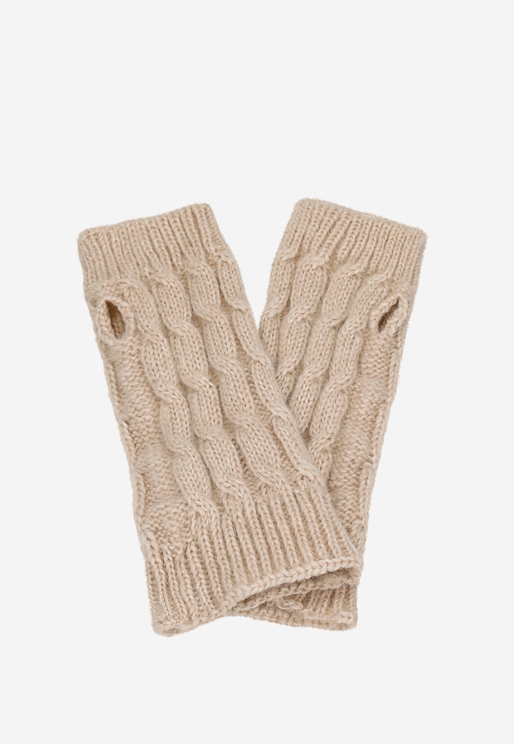 RELAKS béžové rukavice bez prstů z merino vlny R95005-84 Widok 3