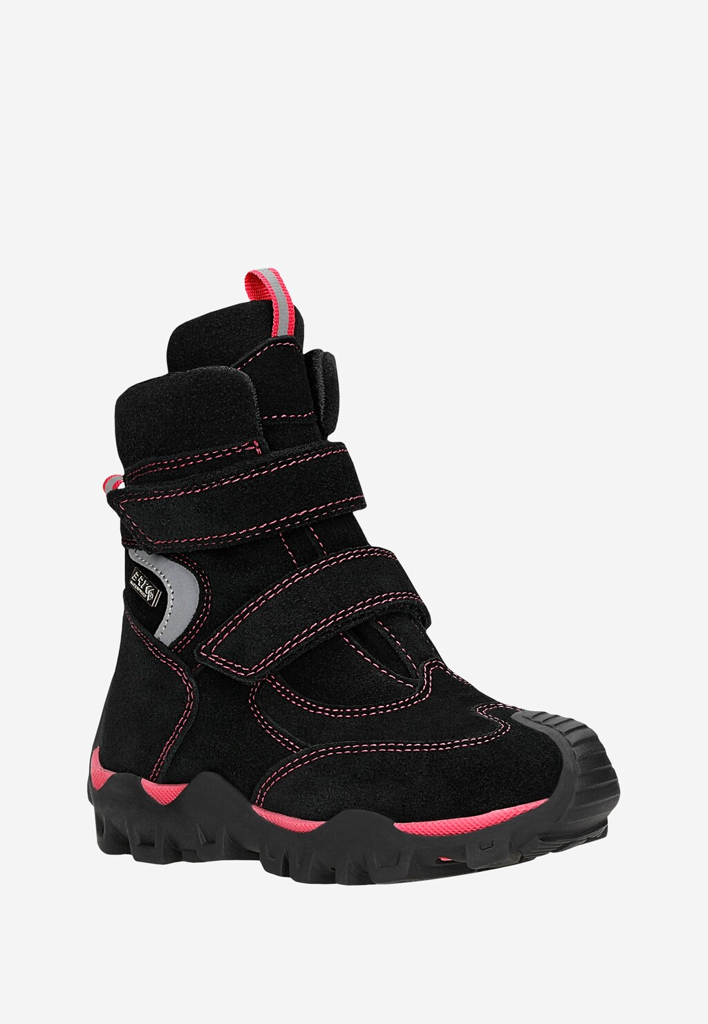 Zateplené kotníkové topánky BARTEK 14292019, pre dievčatá, čierno-ružové Widok 3