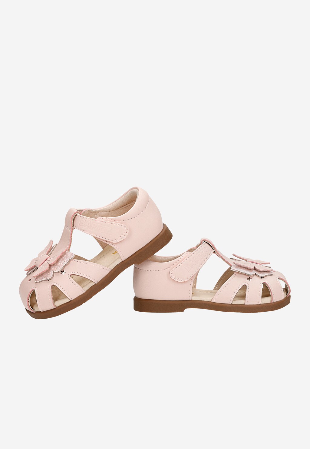 Różowe wizytowe sandały dziewczęce z motylkiem Widok 6
