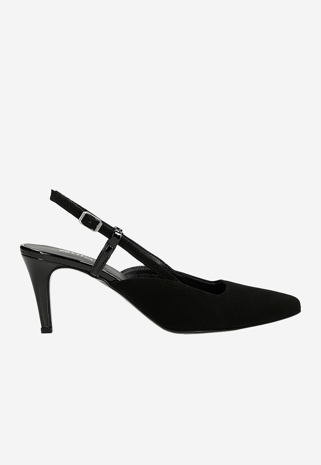 Czarne czółenka z odkrytą piętą 35192-71 Widok 1