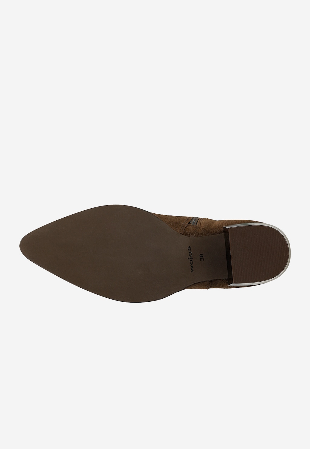 Niskie kowbojki czekoladowe z dwoiny welurowej 55148-62 Widok 5