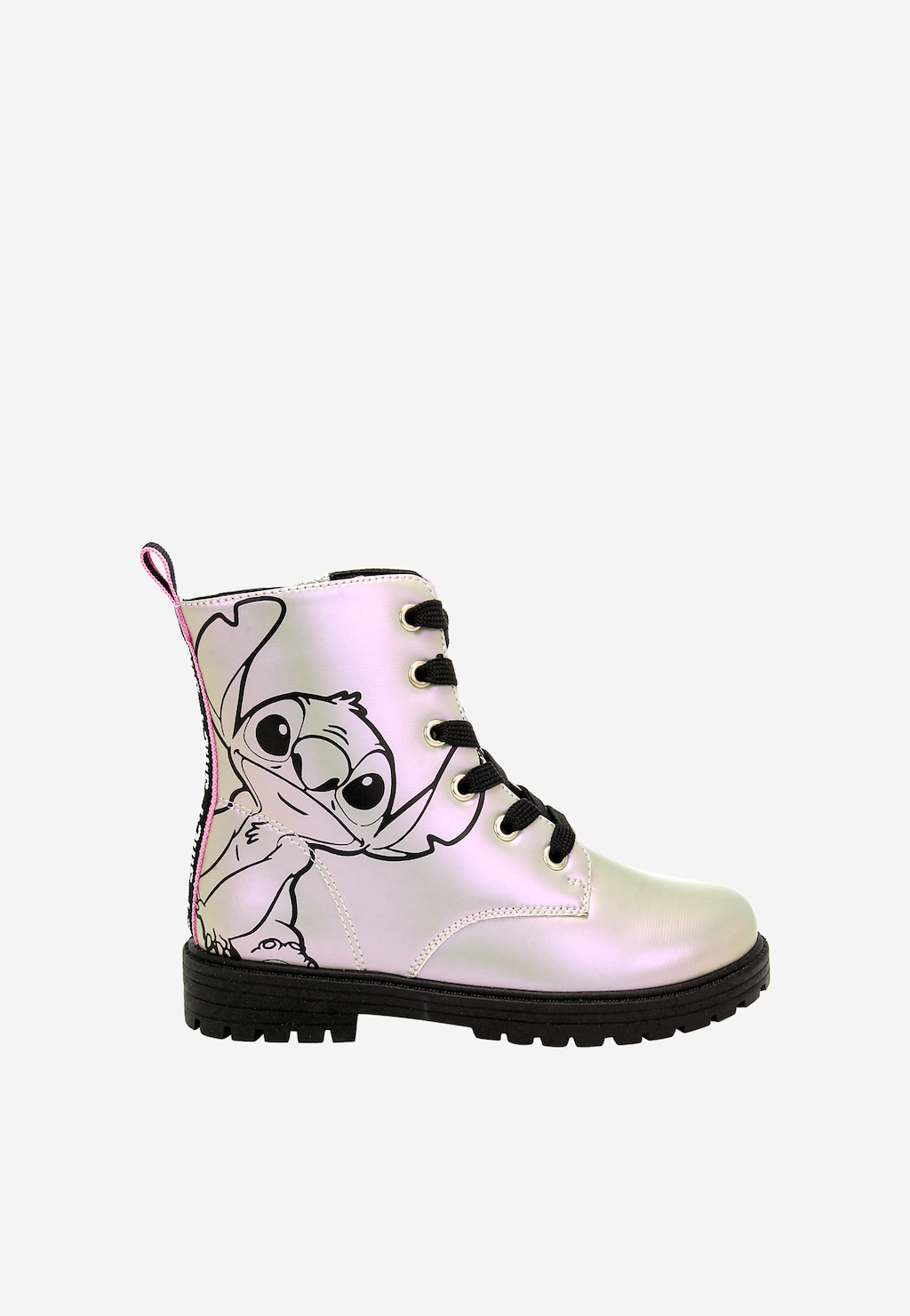Strieborné holografické detské členkové topánky Stitch BARTEK 88009-19 Widok 1