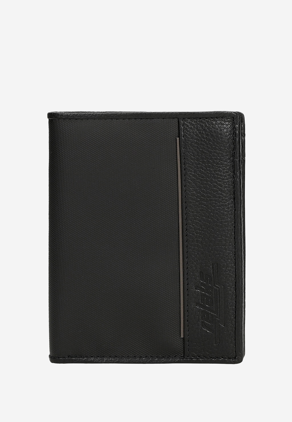 Czarny portfel RELAKS ze skórzanymi wstawkami R91004-51 Widok 2