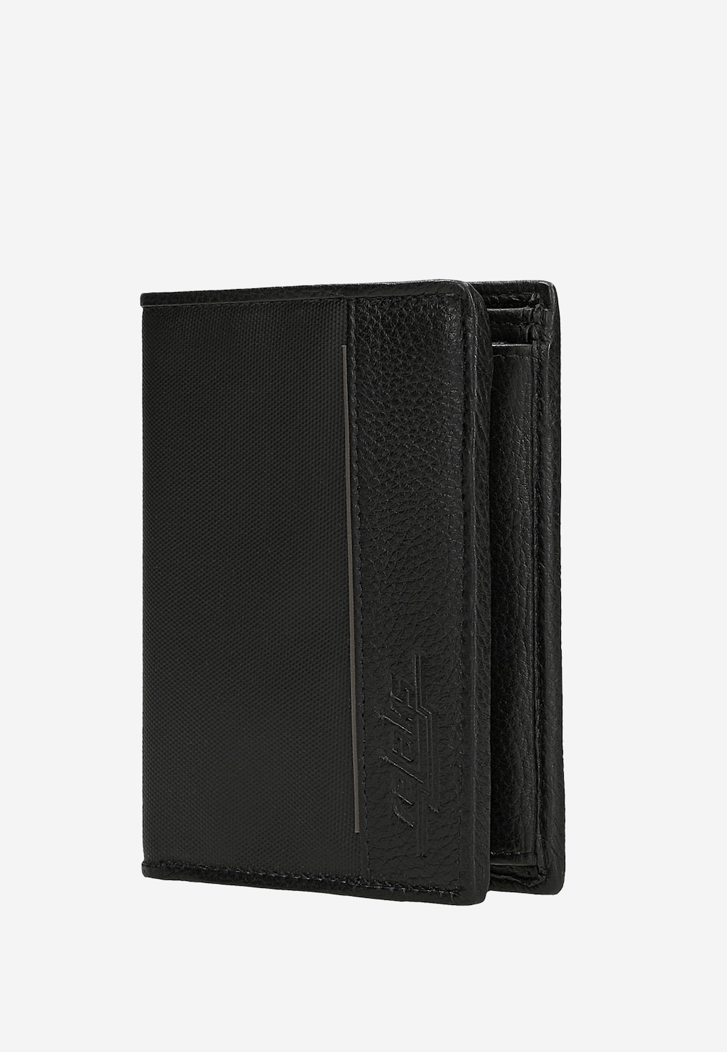 Czarny portfel RELAKS ze skórzanymi wstawkami R91004-51 Widok 3