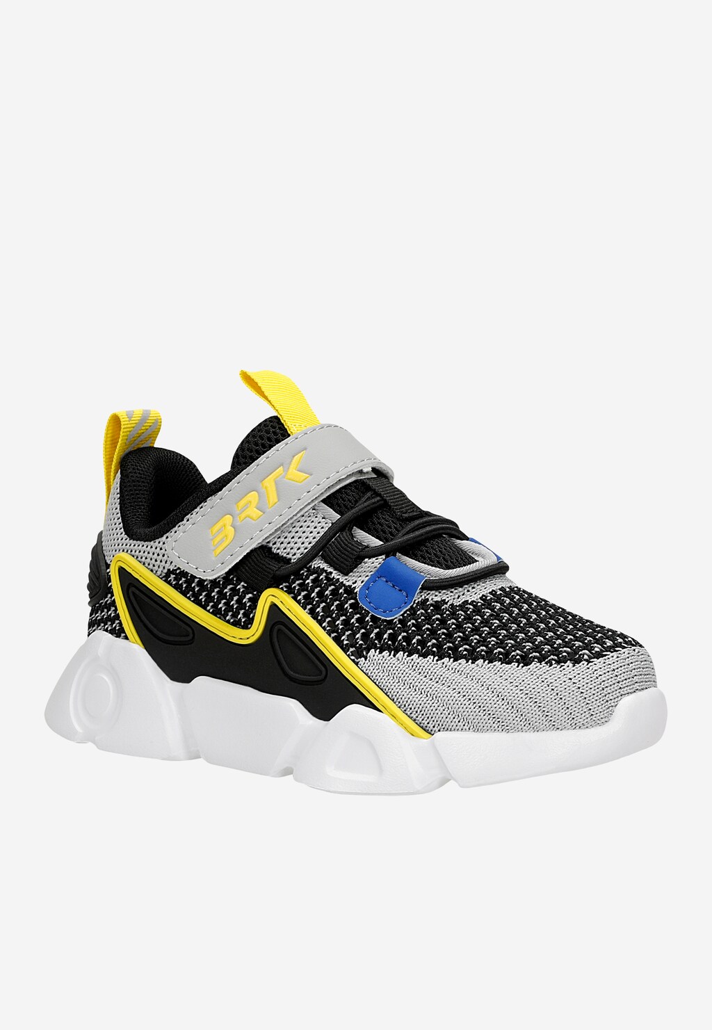 Čierno-sivé sieťované chlapčenské tenisky so žltými prvkami BARTEK 87007-18 Widok 3