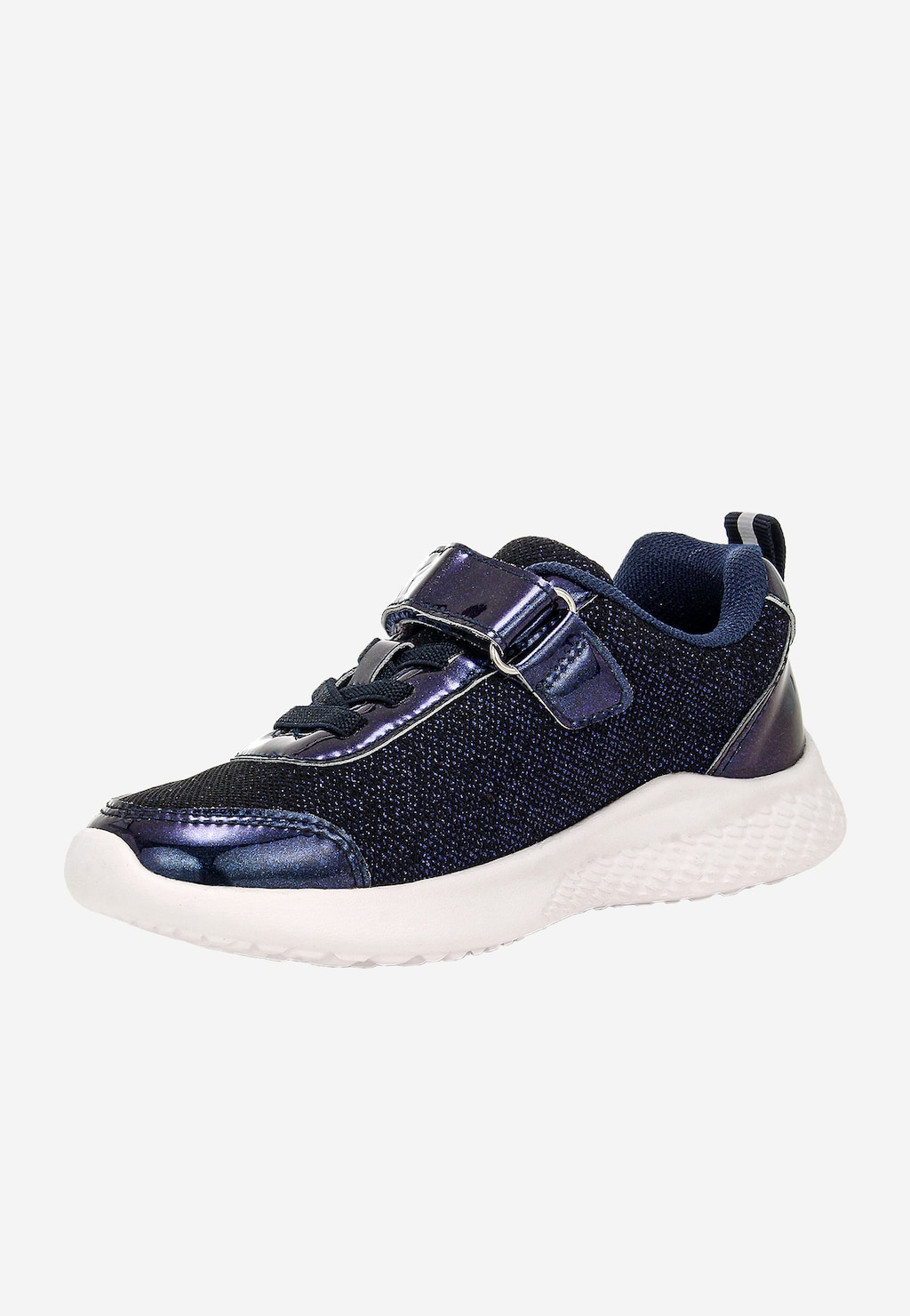 Tmavomodré trblietavé tenisky so striebornou aplikáciou krídla BARTEK 87004-16 Widok 4