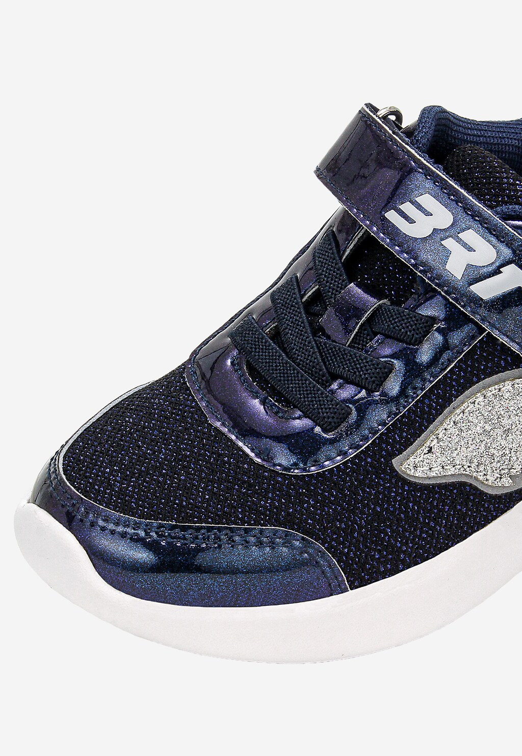 Tmavomodré trblietavé tenisky so striebornou aplikáciou krídla BARTEK 87004-16 Widok 9