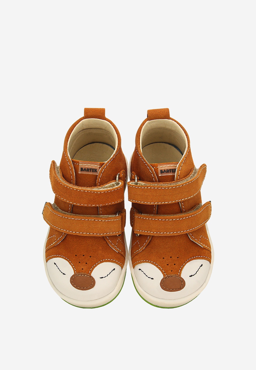 Pomarańczowe trzewiki BARTEK 1356806 z zieloną podeszwą Widok 6