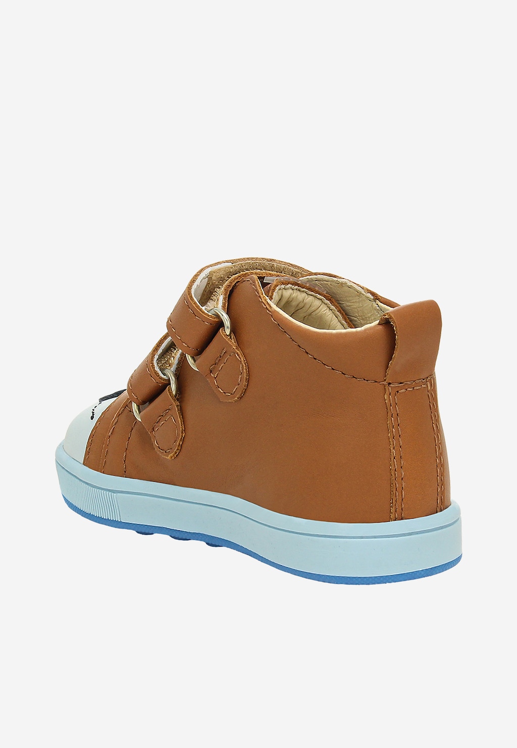 Hnedé kožené členkové topánky BARTEK s modrou podrážkou 13568-07 Widok 5