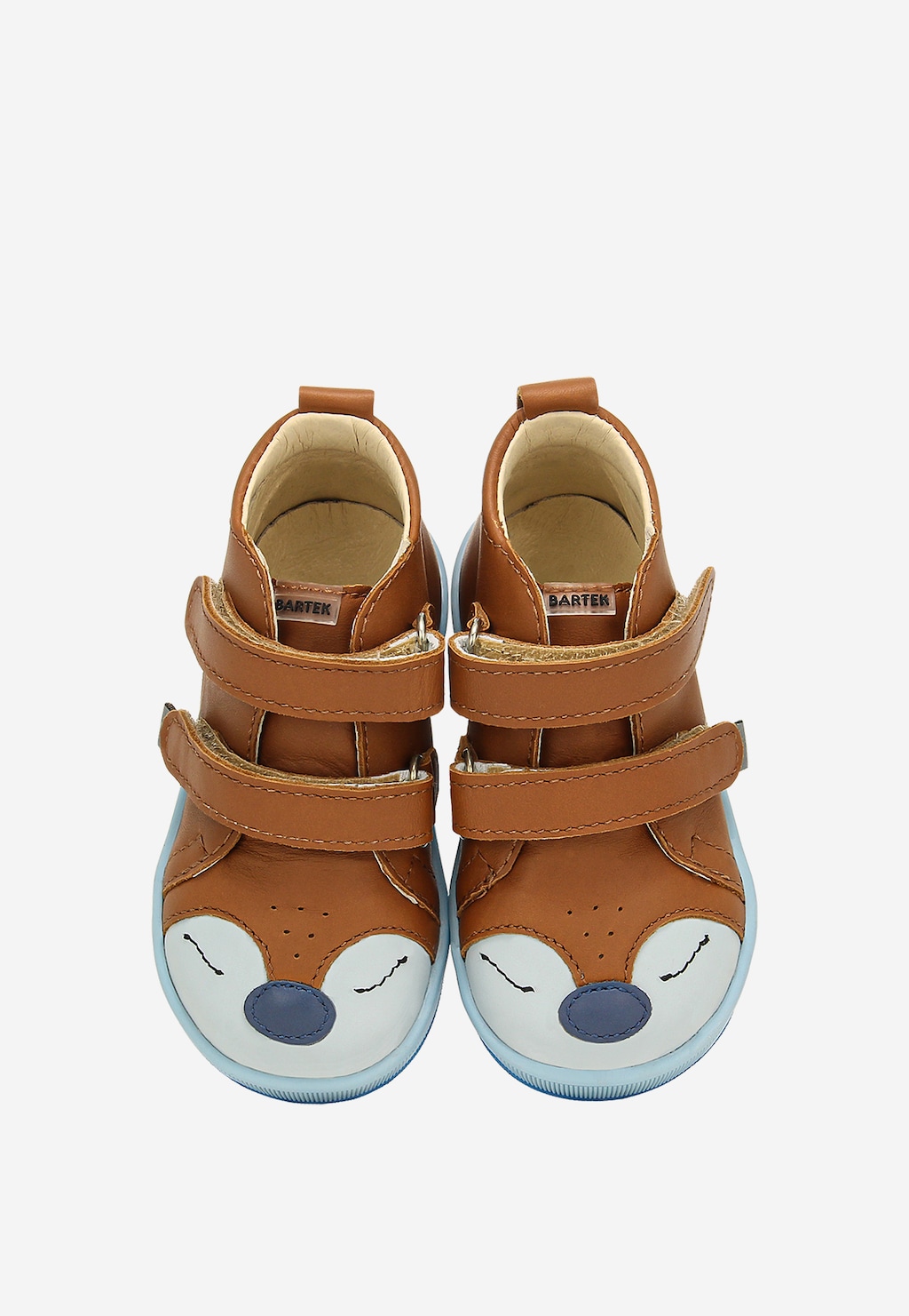 Hnedé kožené členkové topánky BARTEK s modrou podrážkou 13568-07 Widok 6