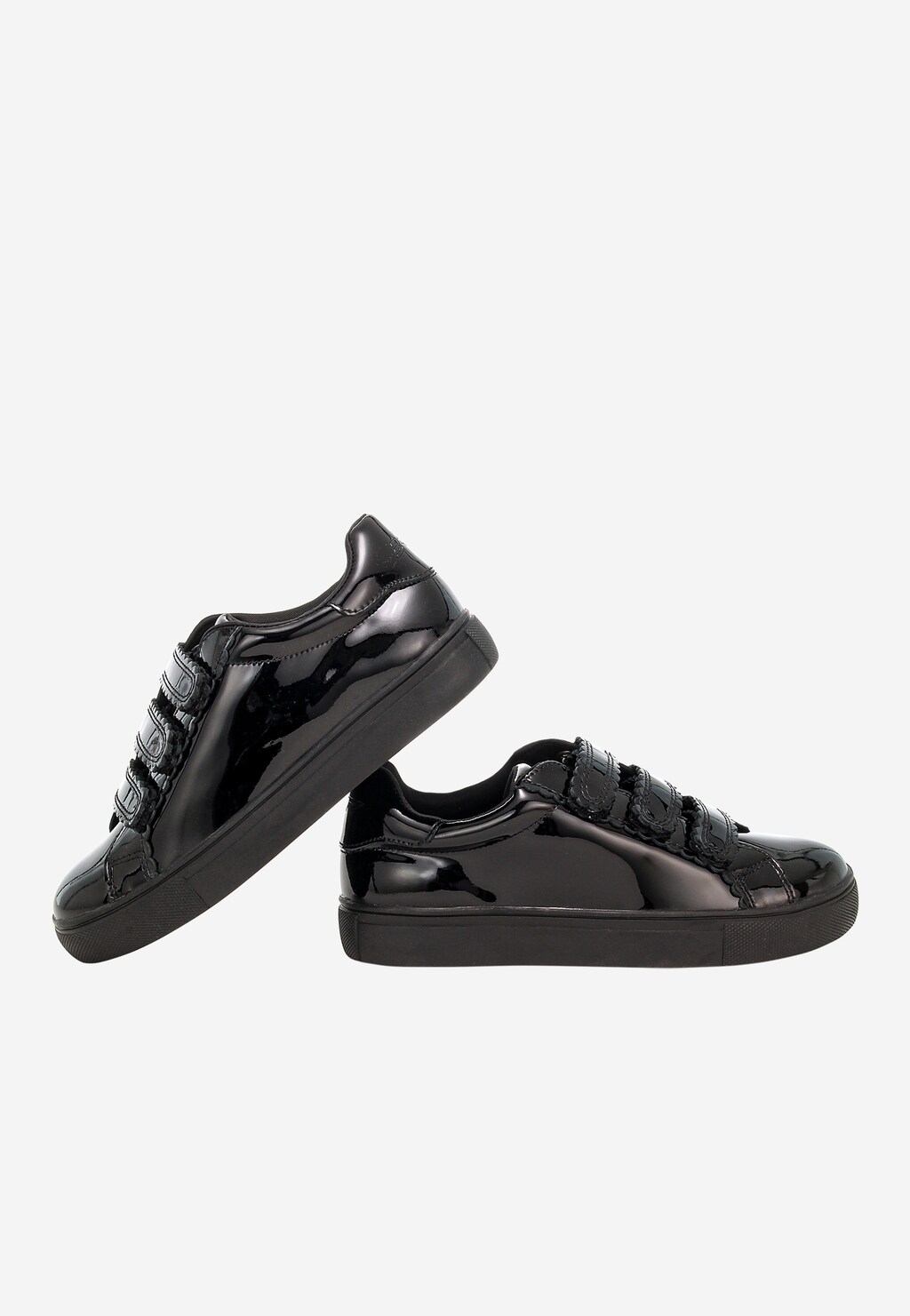 Lakierowane trampki z falowanym wykończeniem na zapięciach BARTEK 83007-31 Widok 7