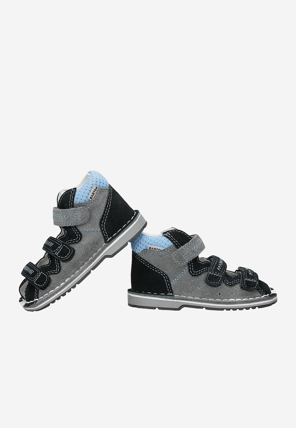 Zatvorené sandále BARTEK, 89200-60, pre chlapcov, popolavo-modré Widok 7