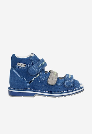 Zatvorené sandále BARTEK, 89200-66, pre chlapcov modro-sivé