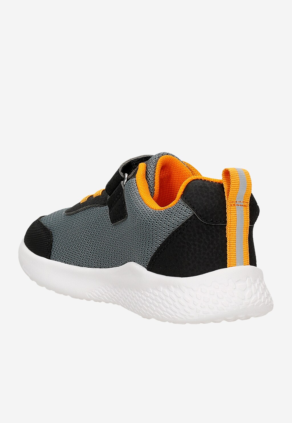 Černo-šedé tenisky s oranžovým zipem BARTEK 87006-10 Widok 4