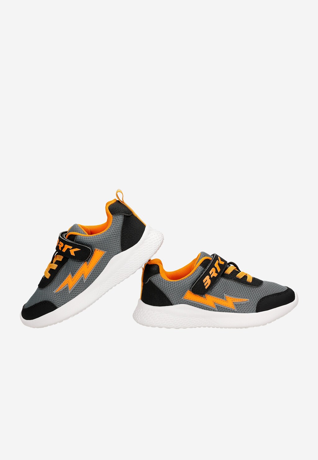 Černo-šedé tenisky s oranžovým zipem BARTEK 87006-10 Widok 7