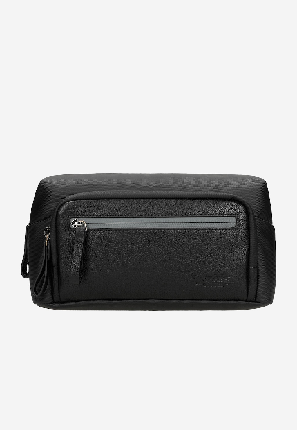 Czarna męska nerka RELAKS ze skórzaną wstawką R80298-51 Widok 1