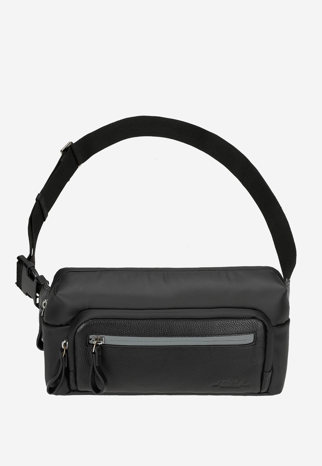 Czarna męska nerka RELAKS ze skórzaną wstawką R80298-51 Widok 4