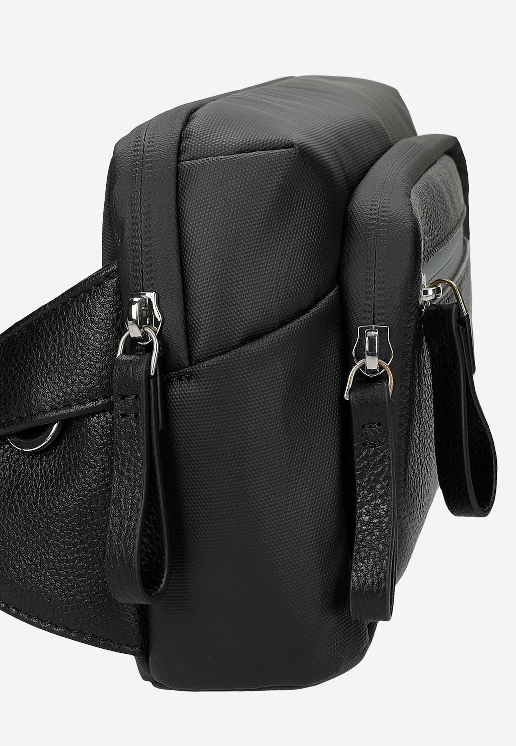 Czarna męska nerka RELAKS ze skórzaną wstawką R80298-51 Widok 6