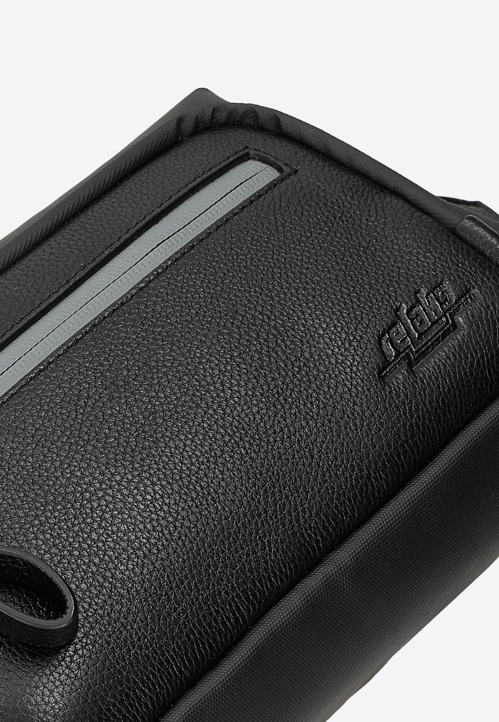 Czarna męska nerka RELAKS ze skórzaną wstawką R80298-51 Widok 7