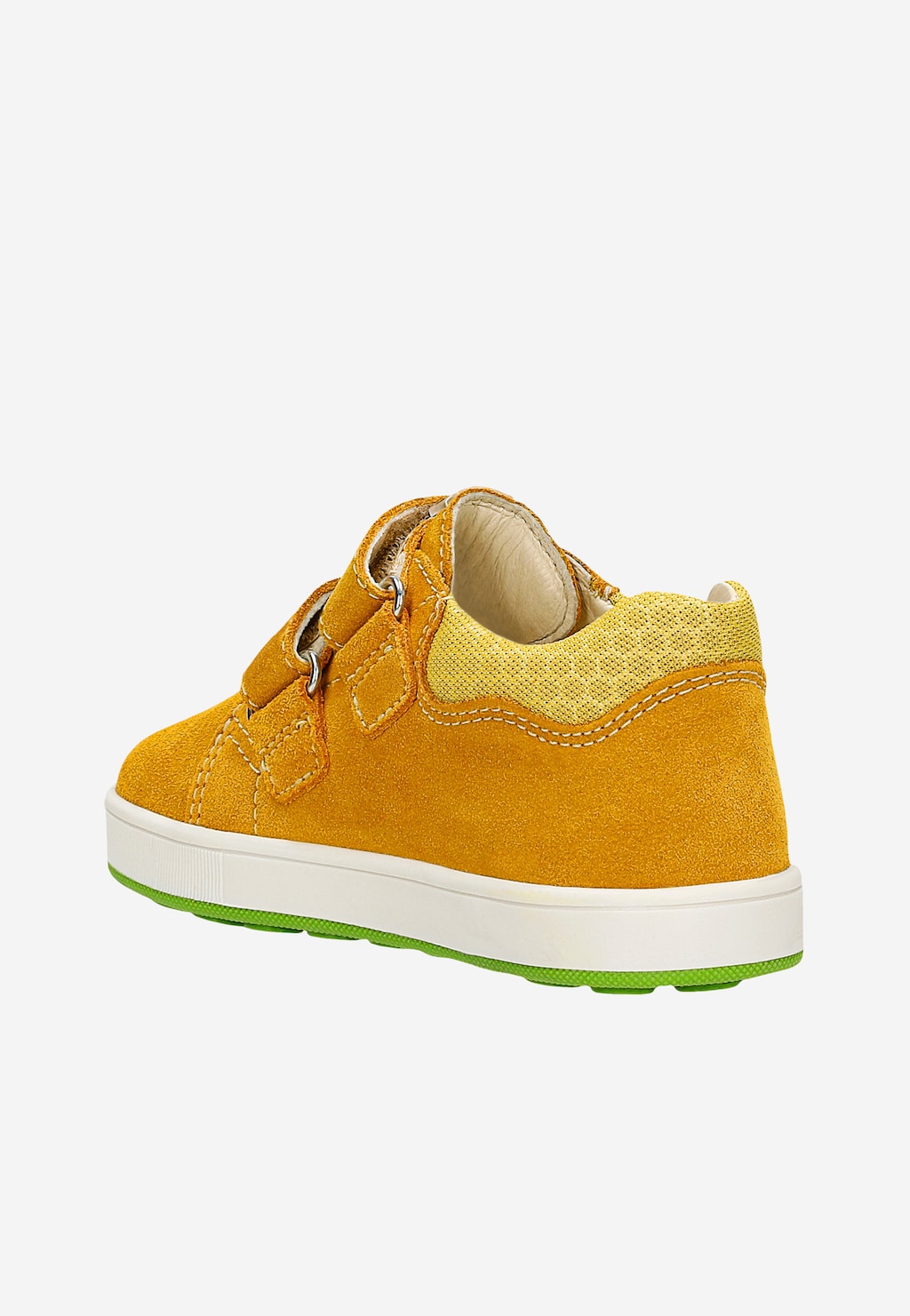 Žlté tenisky na bielej podrážke so zeleným spodkom 11042-07 Widok 4