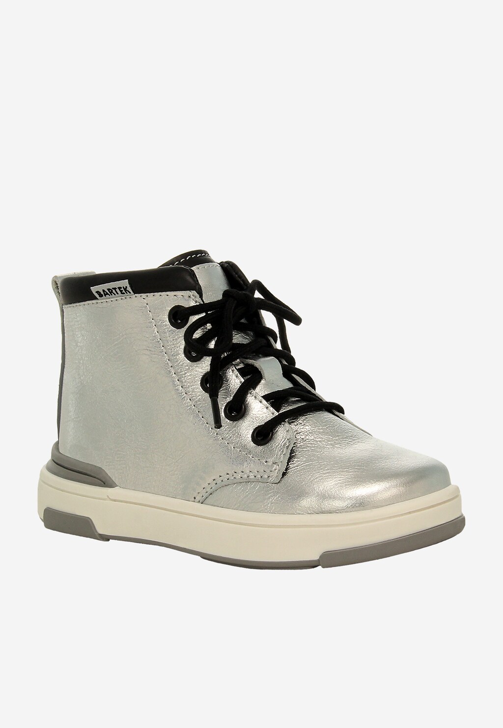 Strieborno-čierne tenisky BARTEK 1112103 Widok 3