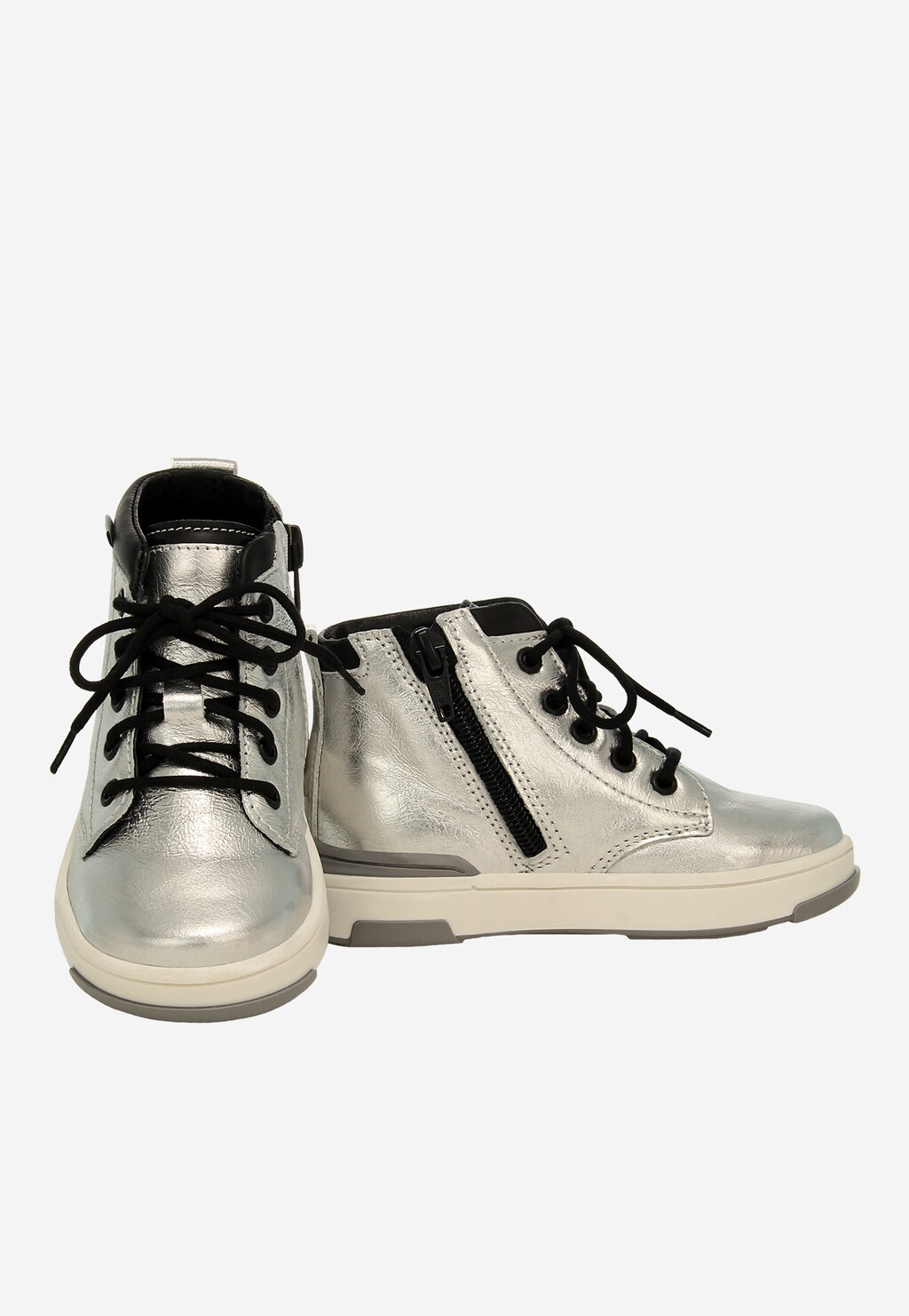 Strieborno-čierne tenisky BARTEK 1112103 Widok 7