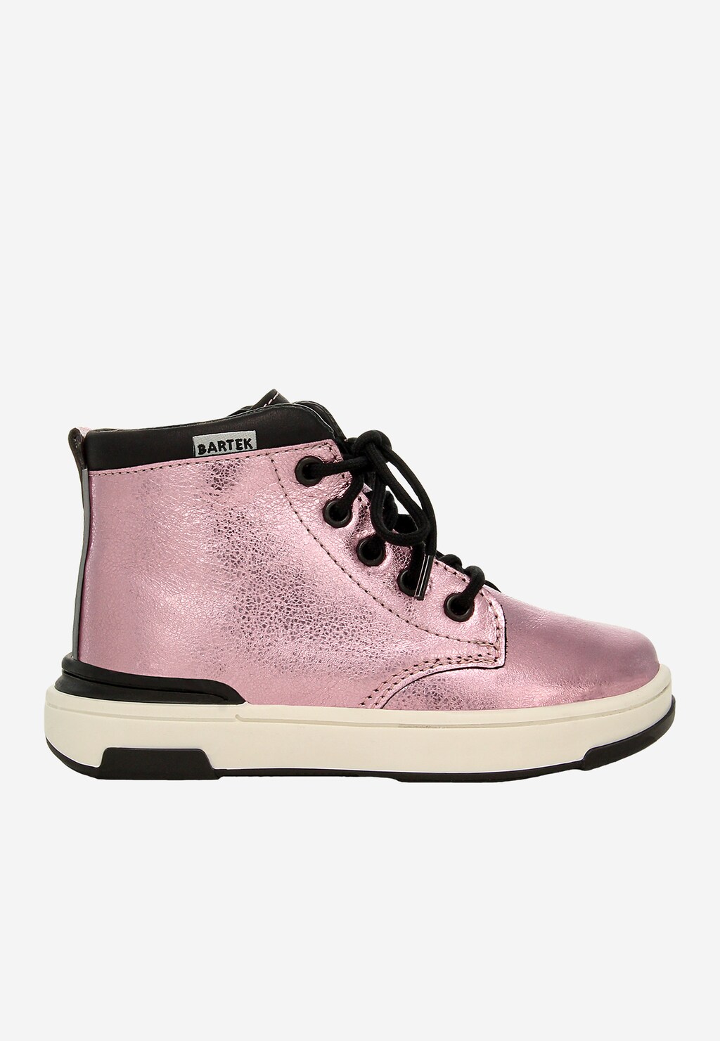 Dievčenské kotníkové topánky BARTEK v metalickej ružovej farbe Widok 2