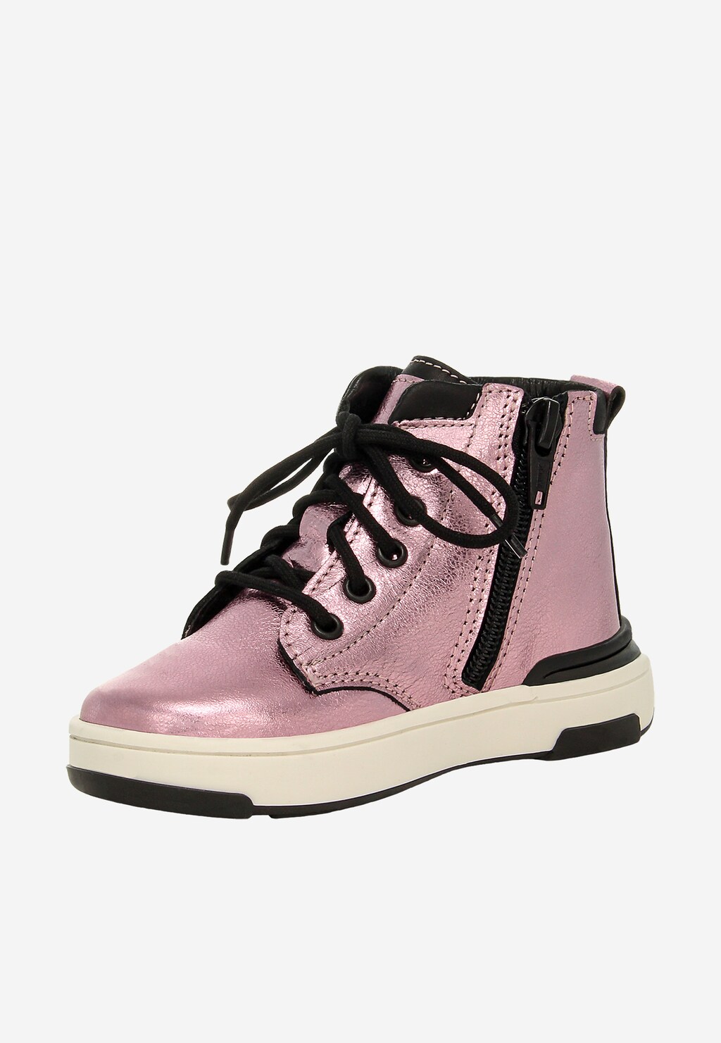 Dievčenské kotníkové topánky BARTEK v metalickej ružovej farbe Widok 4