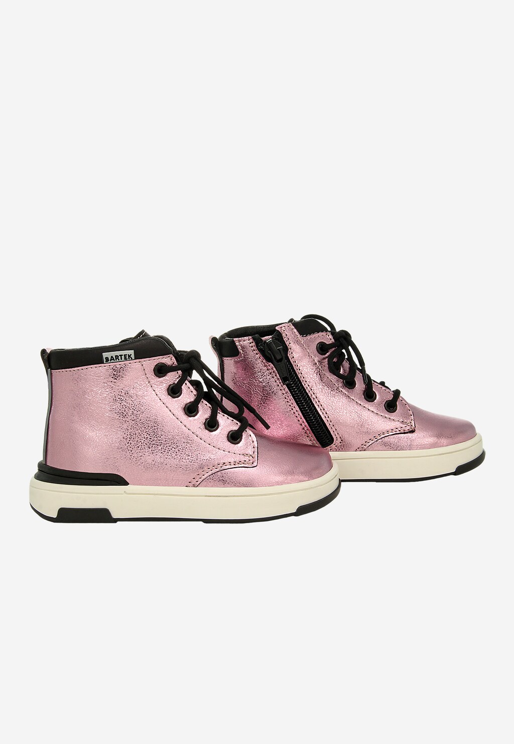 Dievčenské kotníkové topánky BARTEK v metalickej ružovej farbe Widok 8