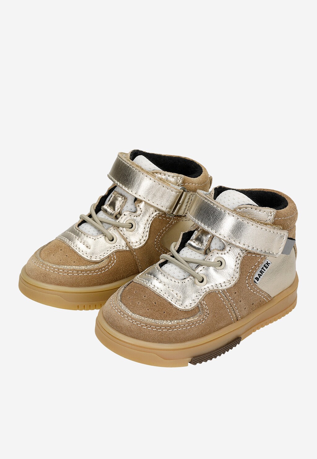 Tenisky BARTEK 11583008, pre dievčatá, béžovo-zlaté Widok 8