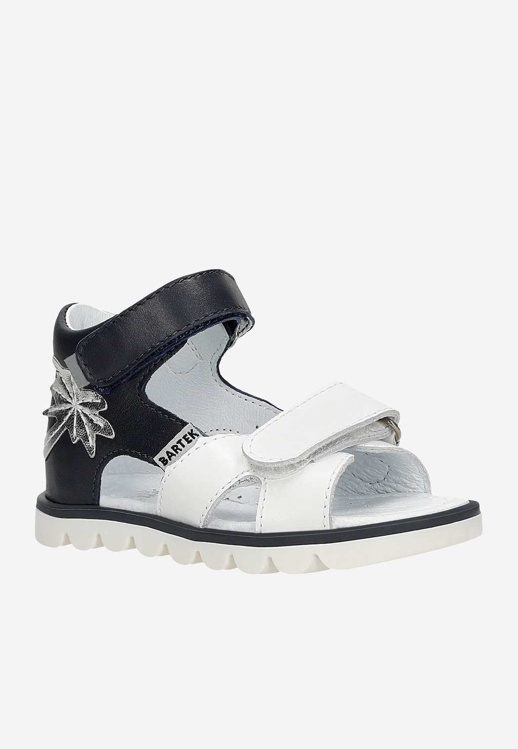 Modro-bílé sandály BARTEK 11227015 se stříbrnou palmičkou Widok 3