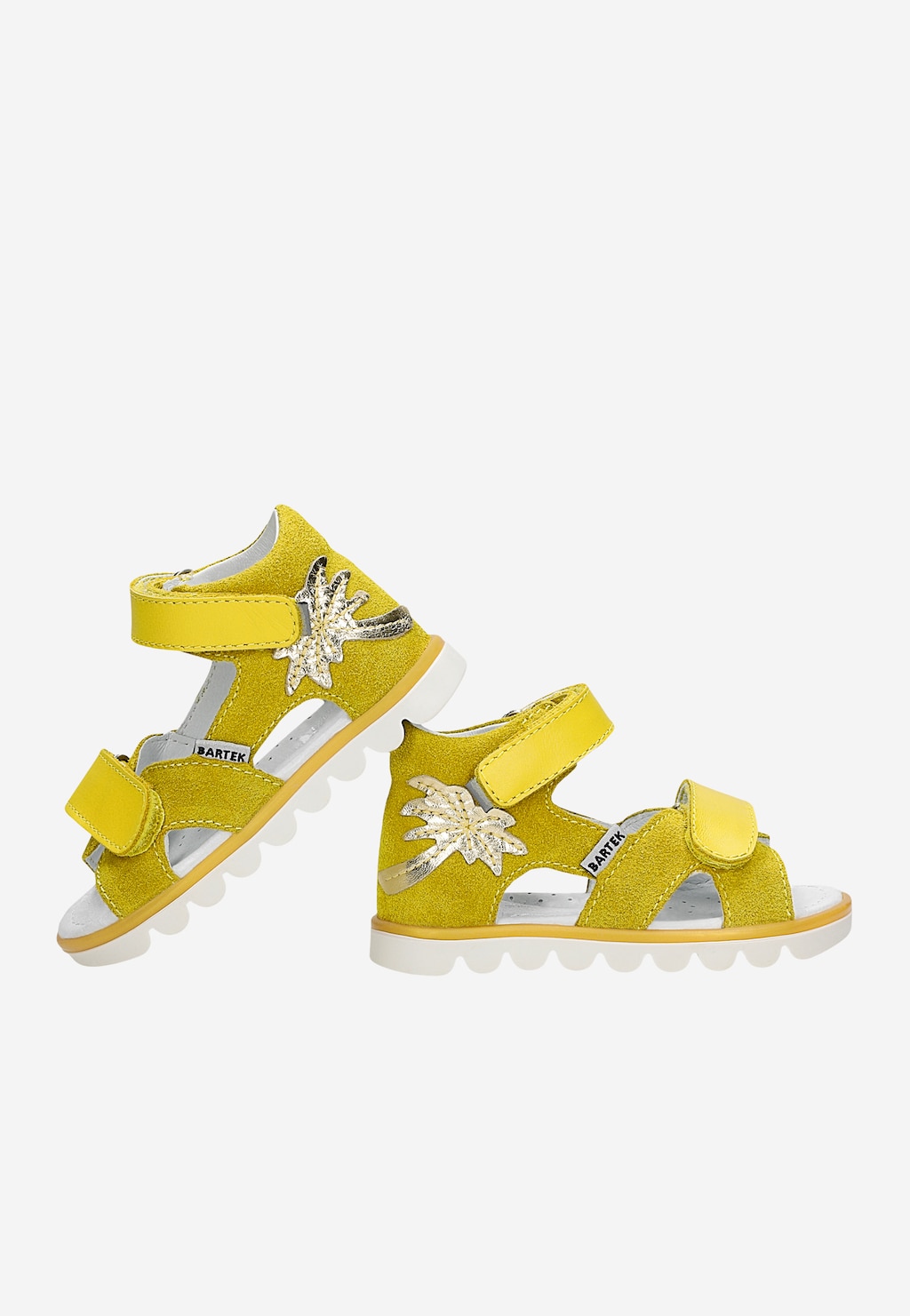 Žluté dívčí sandály BARTEK 11227017 s lesklou palmou Widok 7
