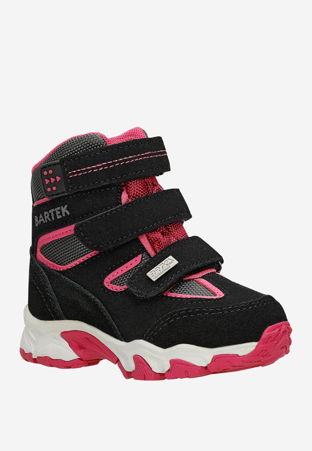 Zateplené členkové topánky BARTEK 11656002, pre dievčatá, čierno-ružové Widok 3