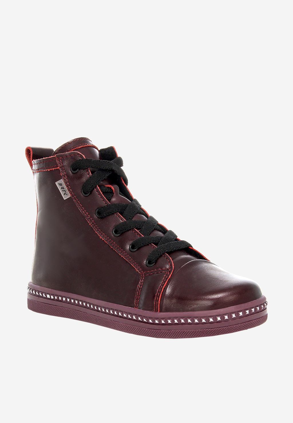 Bordové tenisky pre dievčatá s čiernymi šnúrkami 14133-09 Widok 3