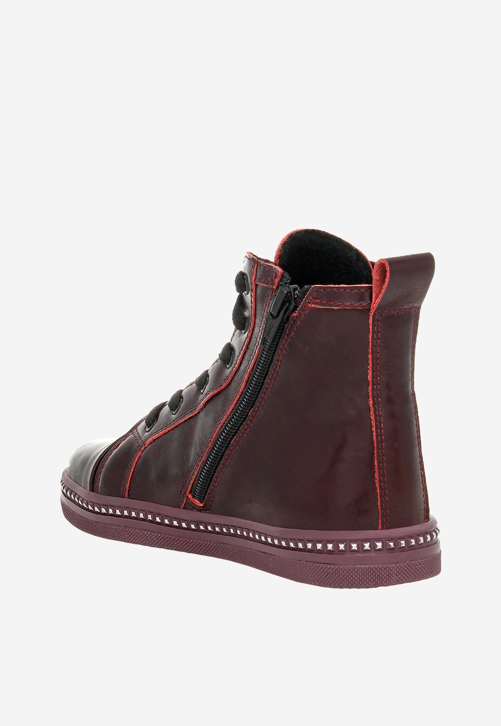 Bordové tenisky pre dievčatá s čiernymi šnúrkami 14133-09 Widok 5