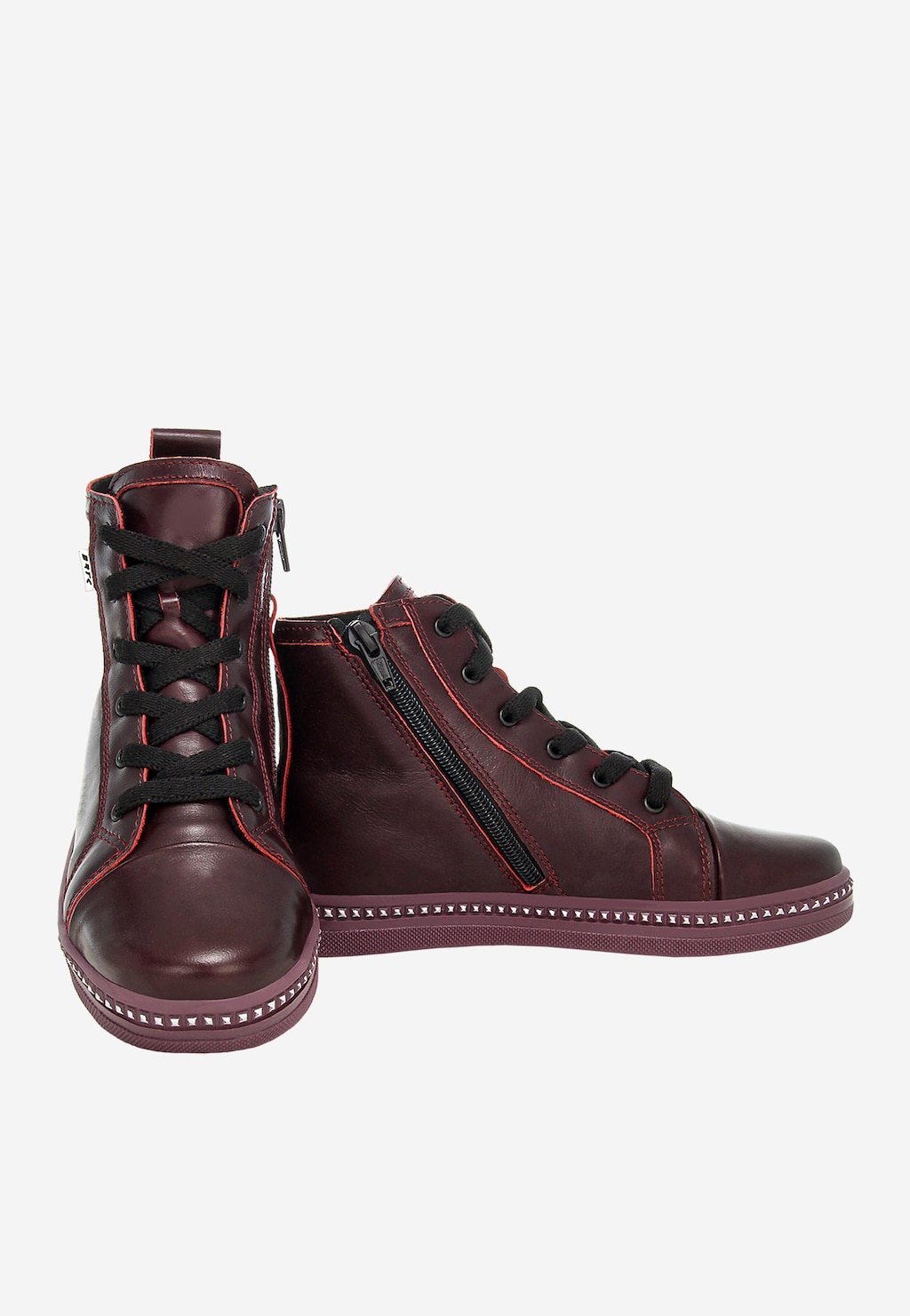 Bordové tenisky pre dievčatá s čiernymi šnúrkami 14133-09 Widok 8