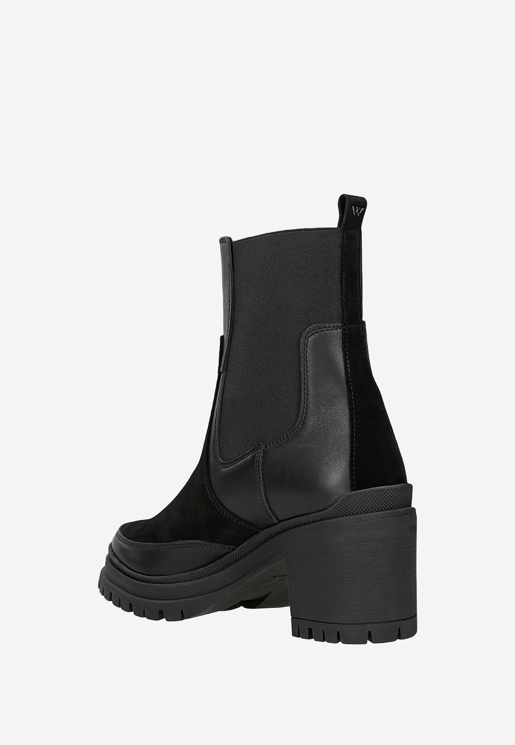 Czarne botki damskie z łączonych skór 55372-71 Widok 4