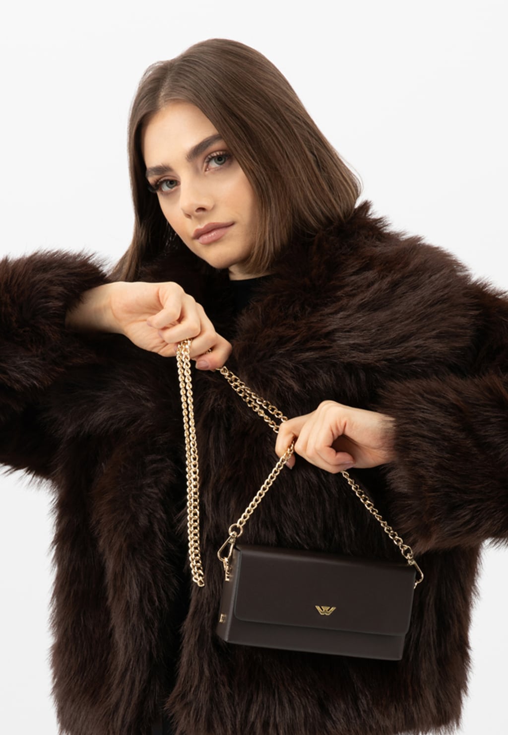 Ciemnobrązowa wizytowa torebka damska 80341-52 Widok 1