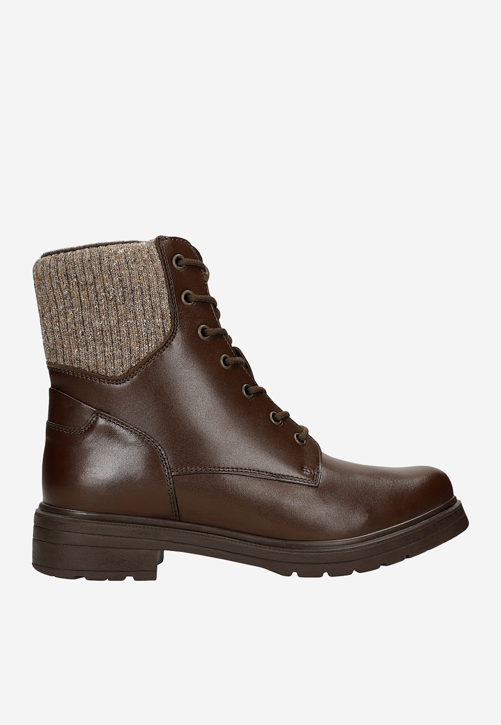 Tmavohnedé dámske členkové topánky s ponožkou 64159-82 Widok 1