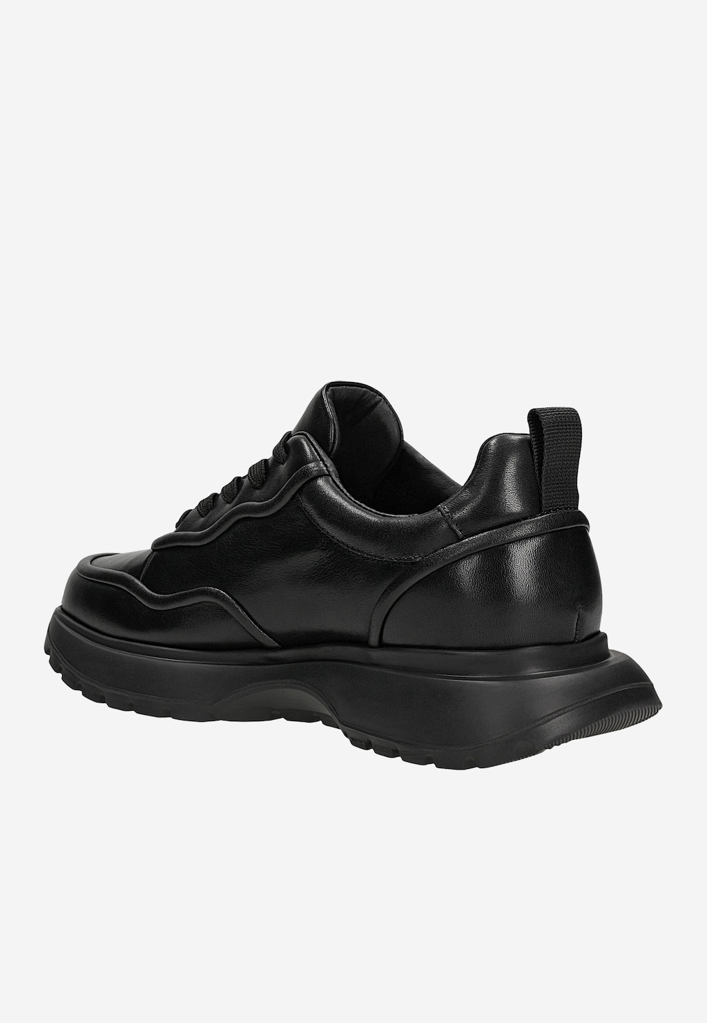 Czarne sneakersy damskie ze skóry licowej 46388-51 Widok 3