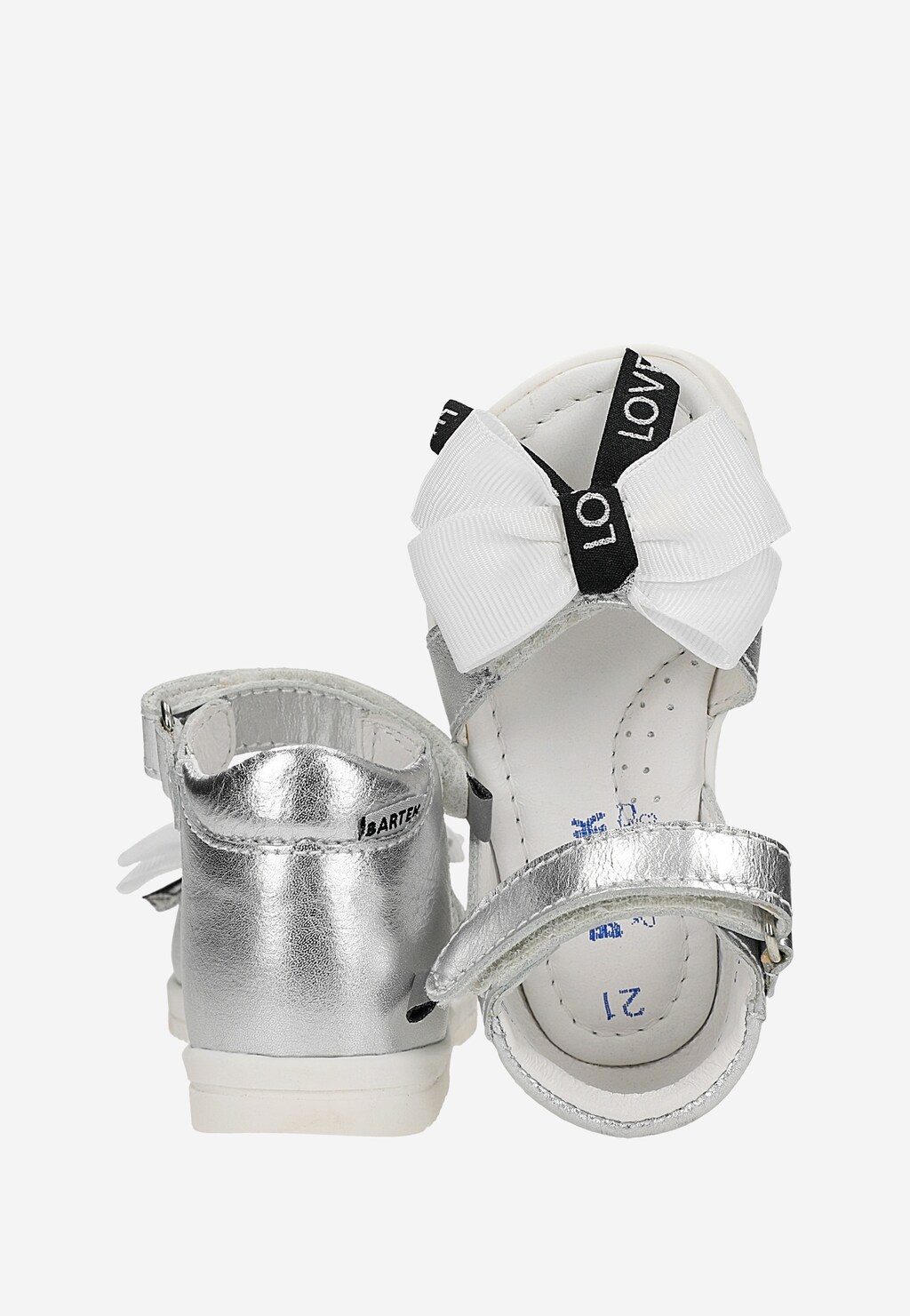 Sandály BARTEK 11534009, pro dívky, stříbrné Widok 9